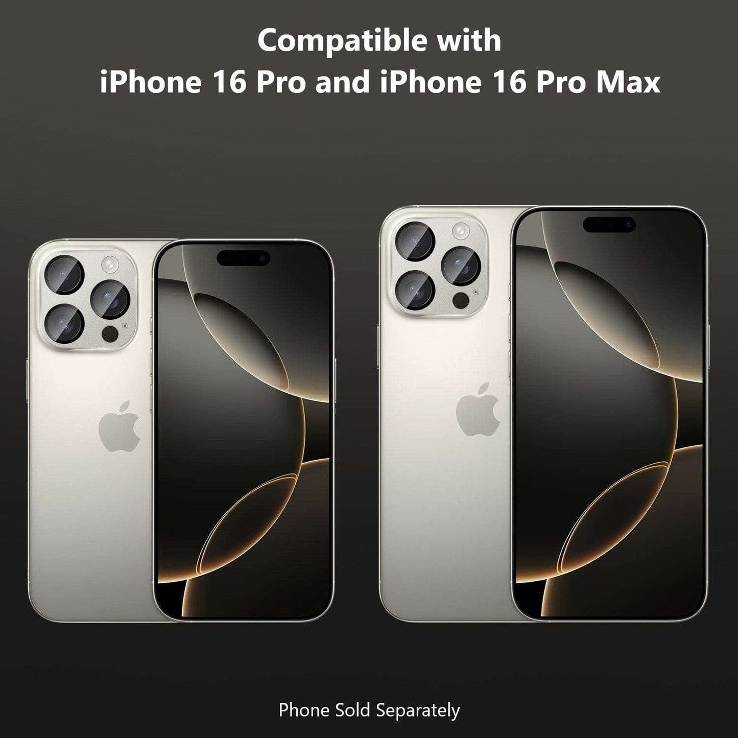 Two-pack SaharaCase camera lens protectors for iPhone 16 Pro/Pro Max with installation kit