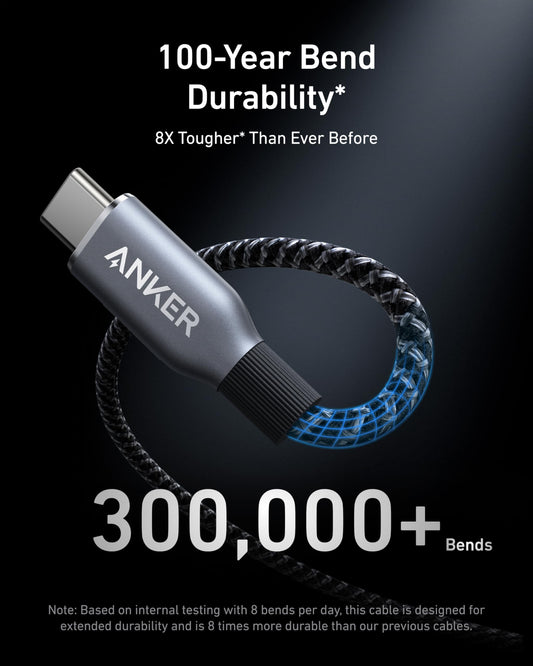 Prime USB-C to USB-C Cable 240W upcycled-braided durable fast charging cable for MacBook Pro