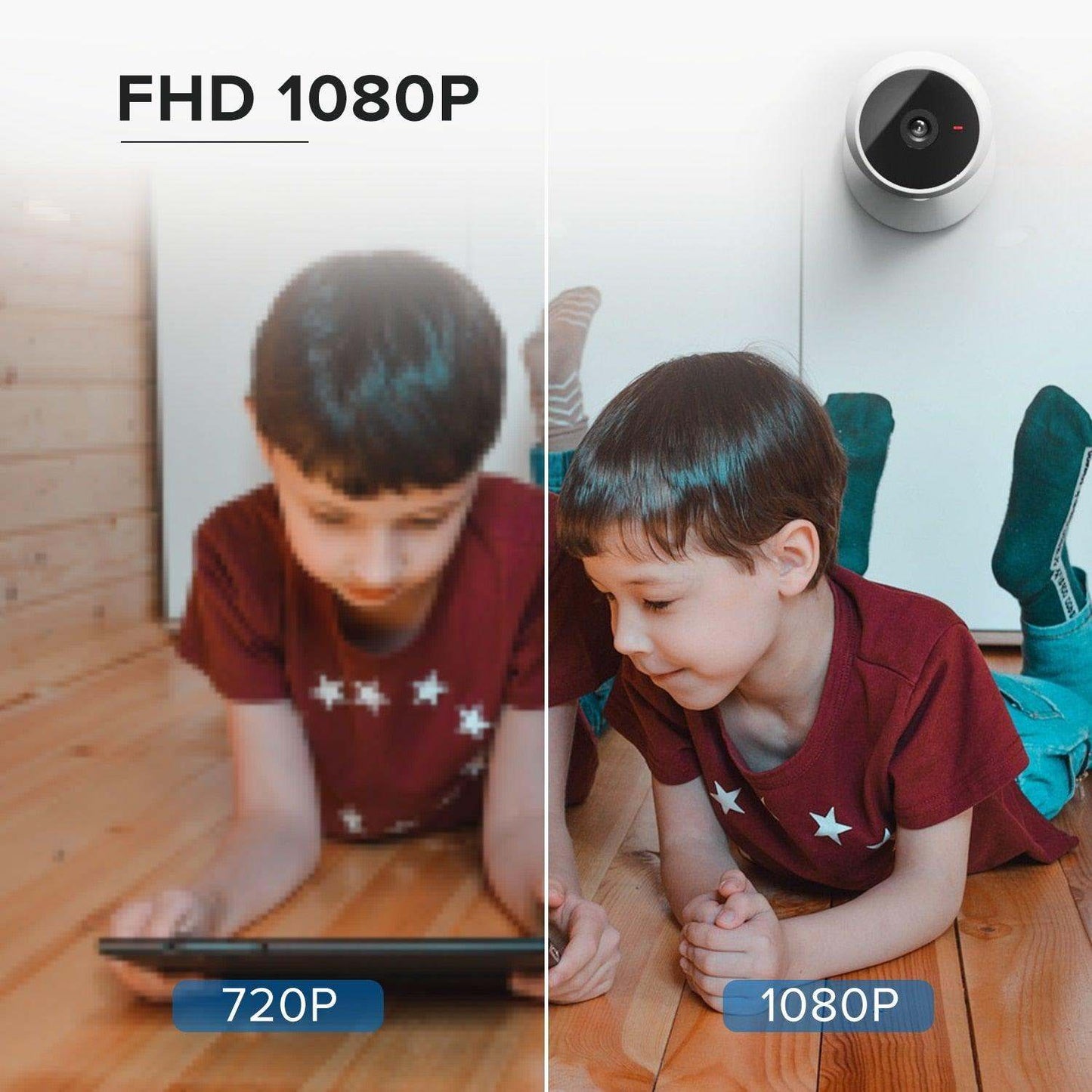 1080P IP Wifi Camera indoor baby monitor with adjustable alerts and reliable WiFi connectivity white mini camera