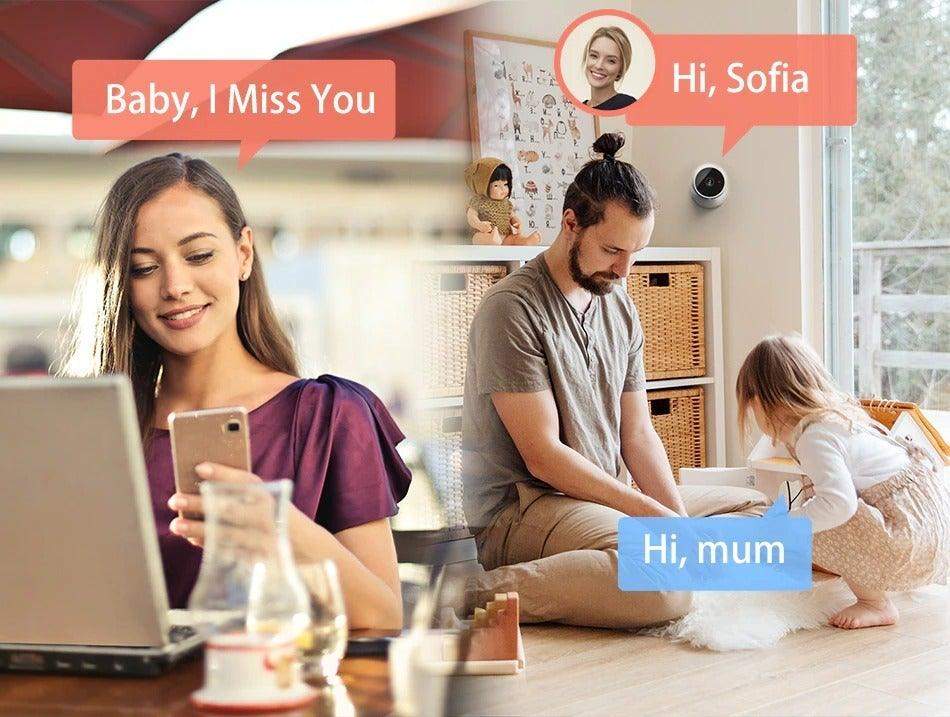1080P IP Wifi indoor surveillance camera white mini with adjustable alerts and cloud storage