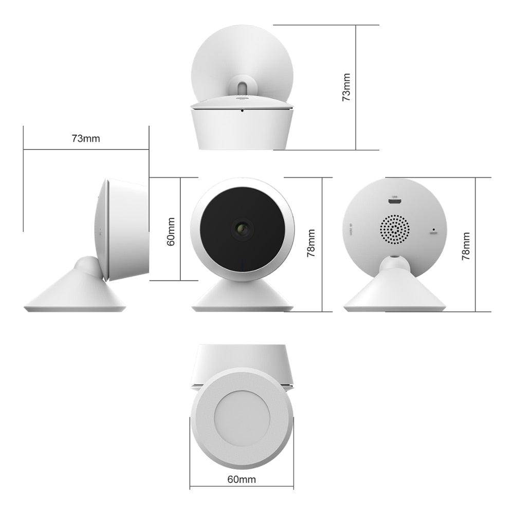 1080P IP Wifi Camera indoor white mini surveillance baby monitor with adjustable alerts and cloud storage