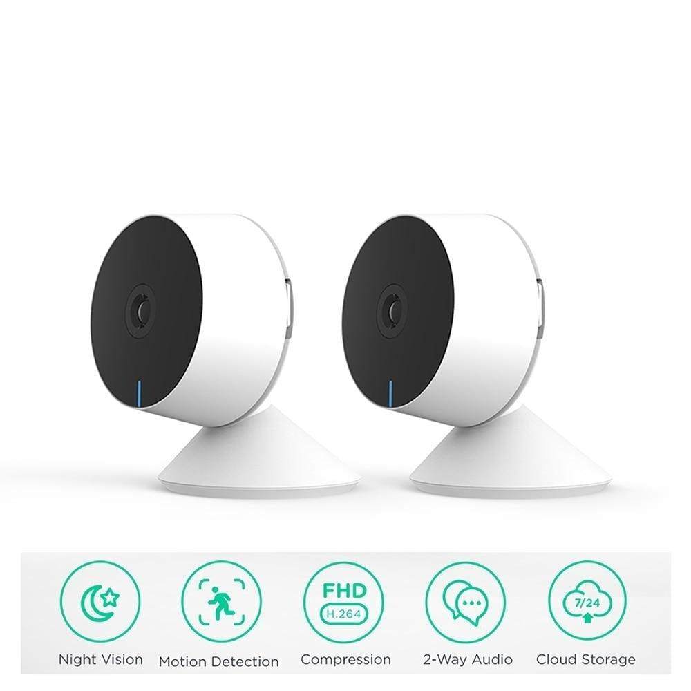 1080P IP Wifi Camera indoor white mini surveillance camera with adjustable alerts and cloud storage