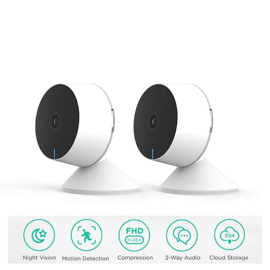 1080P IP Wifi Camera indoor white mini surveillance camera with adjustable alerts and cloud storage