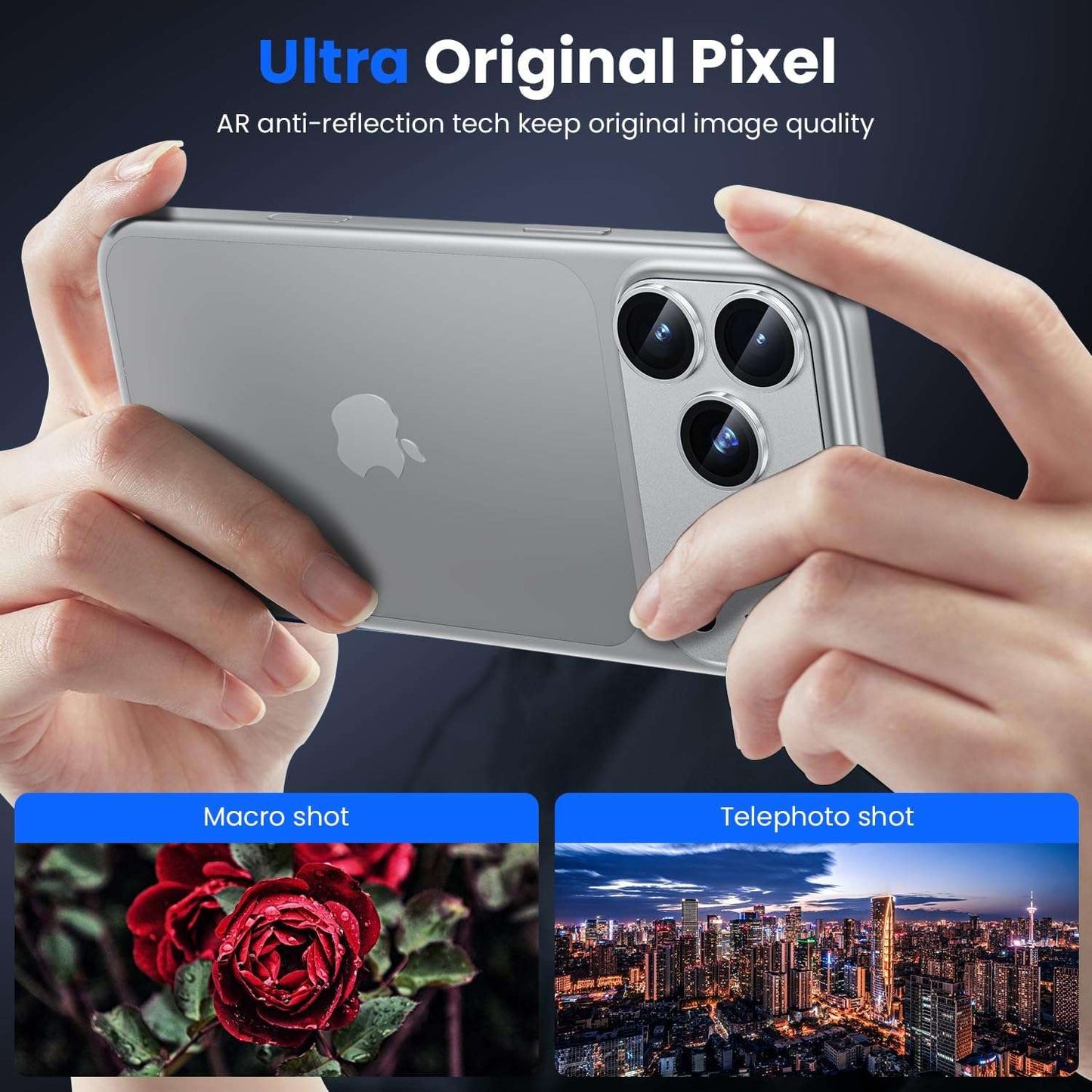 iPhone 17 Pro Max titanium camera protector 2-pack in silver