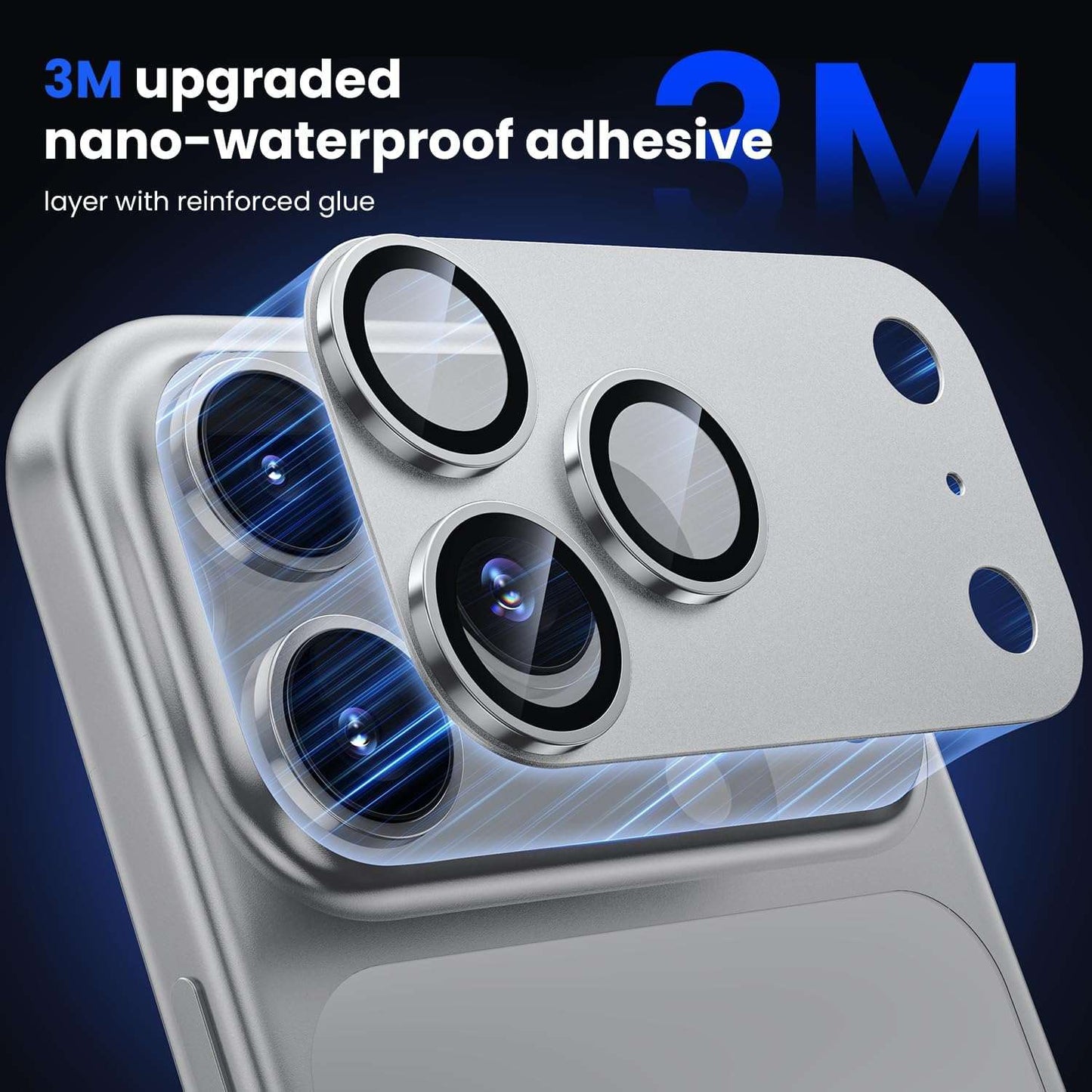 iPhone 17 Pro Max titanium camera protector 2-pack in silver