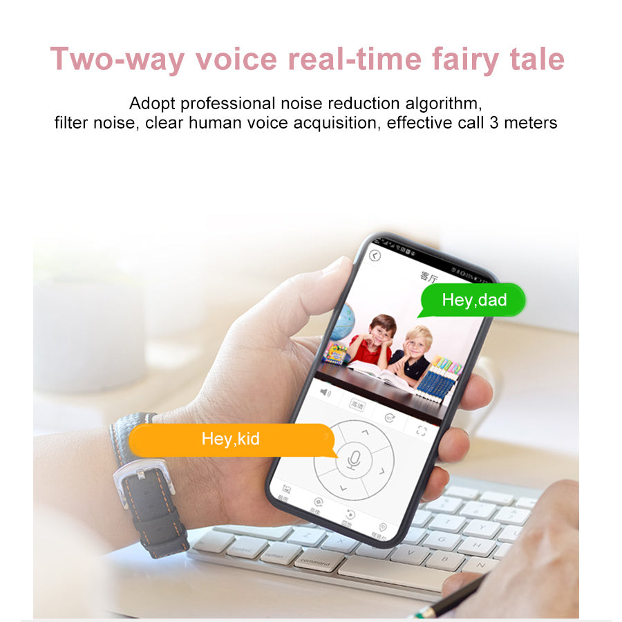 Wireless Home 360-Degree Panoramic Camera showing high-resolution video and motion detection features