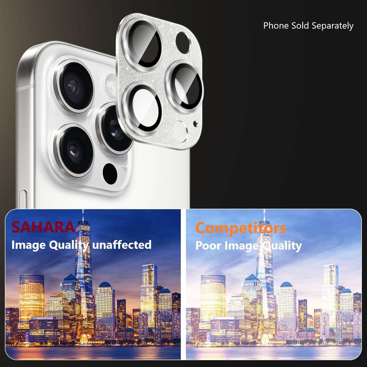 iPhone 16 Pro/Pro Max camera lens protector two-pack with cleaning kit and scratch-resistant glass