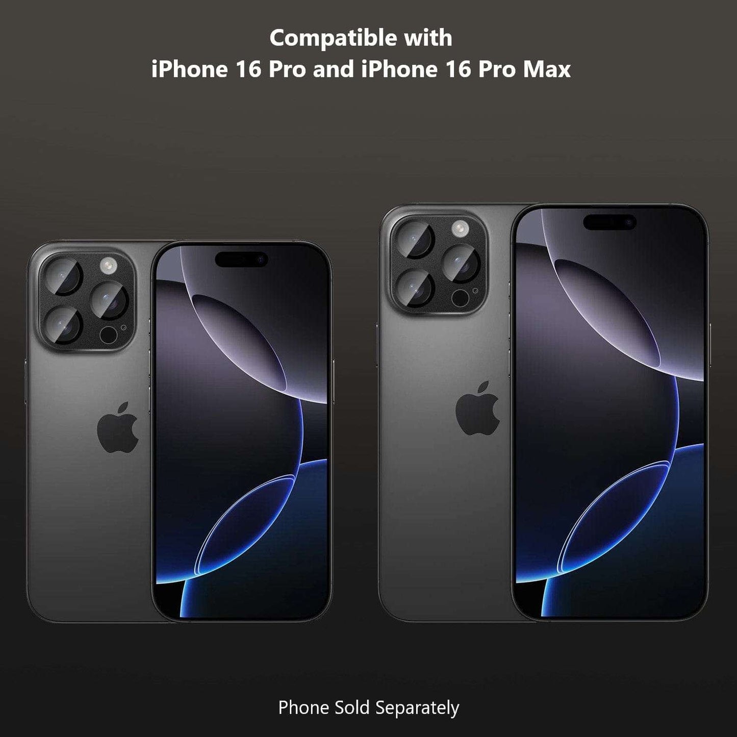 iPhone 16 Pro/Pro Max camera lens protectors with installation kit and scratch-resistant glass
