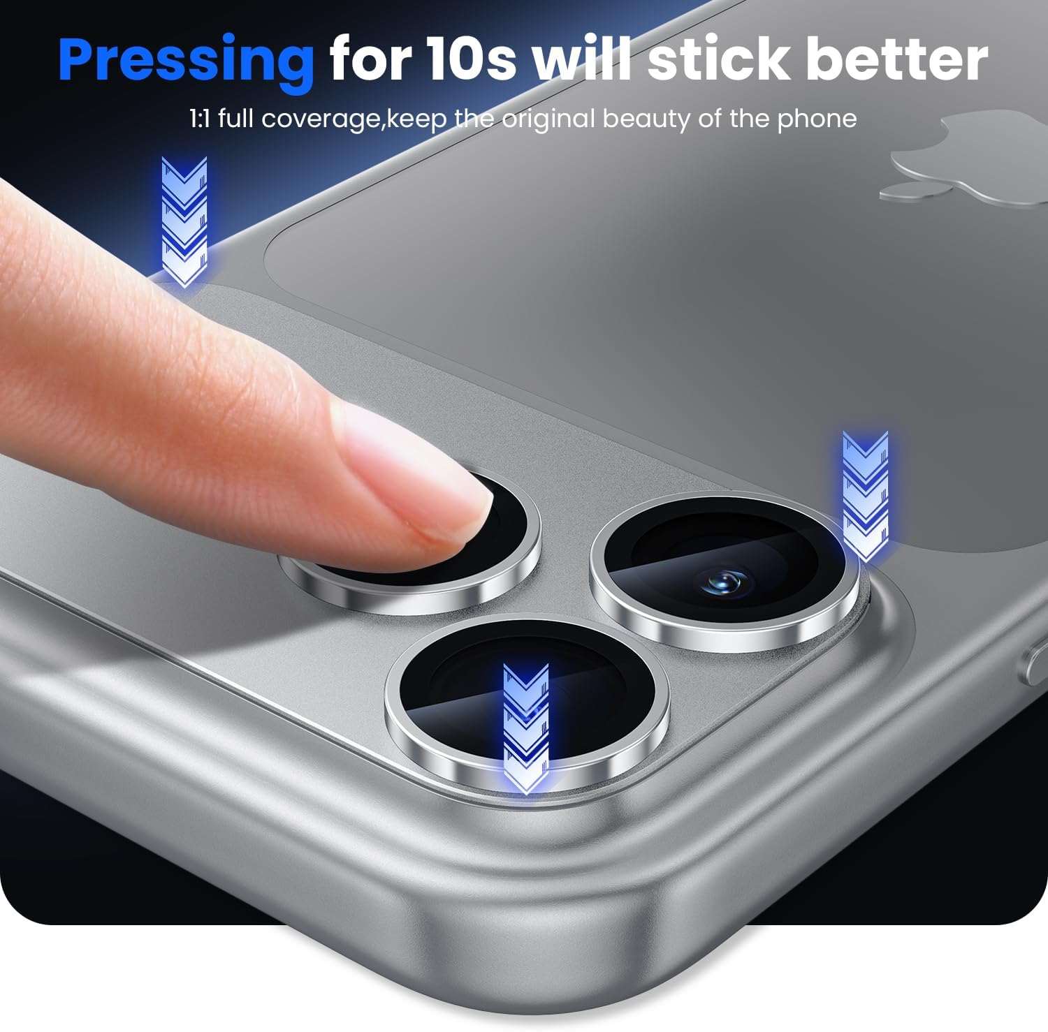 iPhone 17 Pro Max titanium camera protector 2-pack in silver