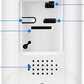 Solar powered wireless surveillance camera with PIR motion detection and 1080P resolution displaying live footage on smartphone app
