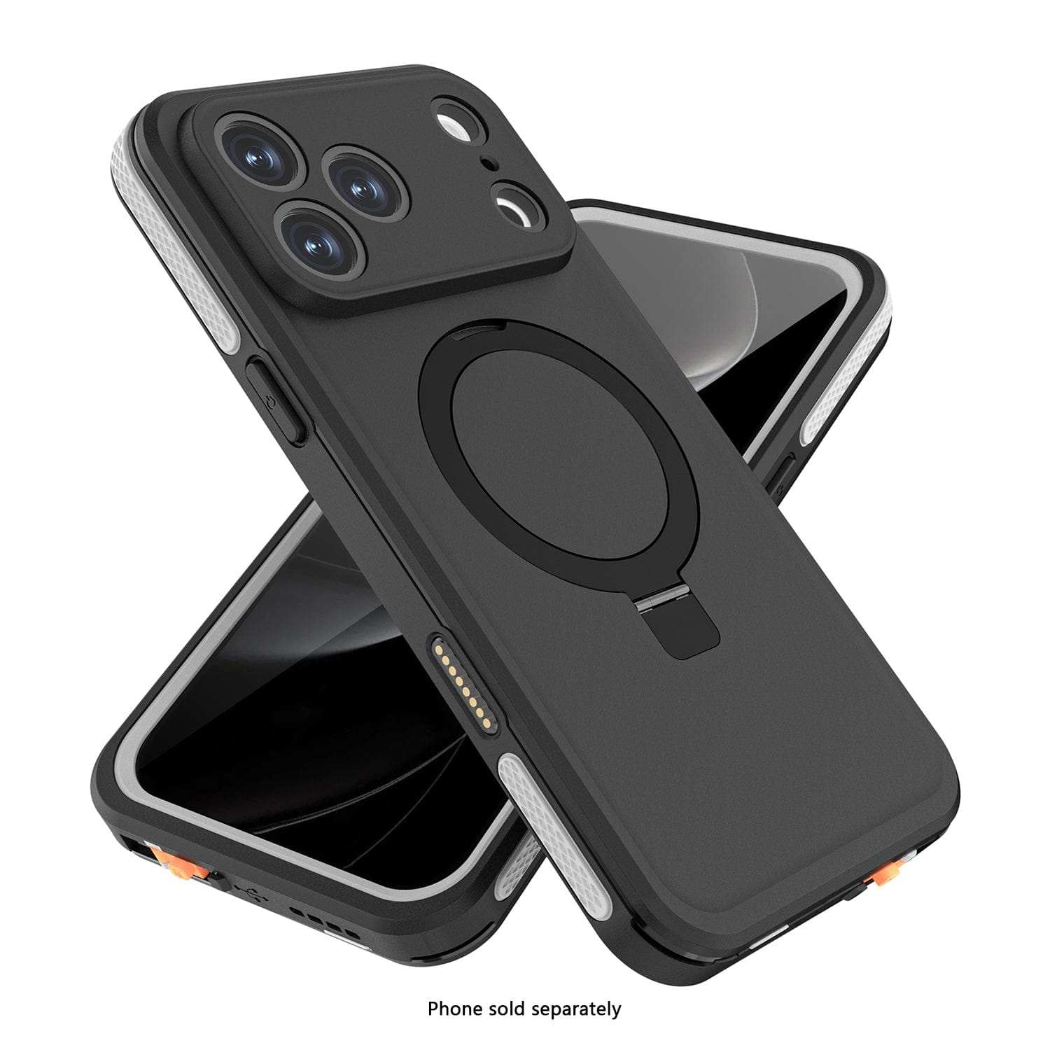 iPhone 17 Pro Max Waterproof Case with IP68 rating, built-in MagSafe kickstand, clear design, and full device protection