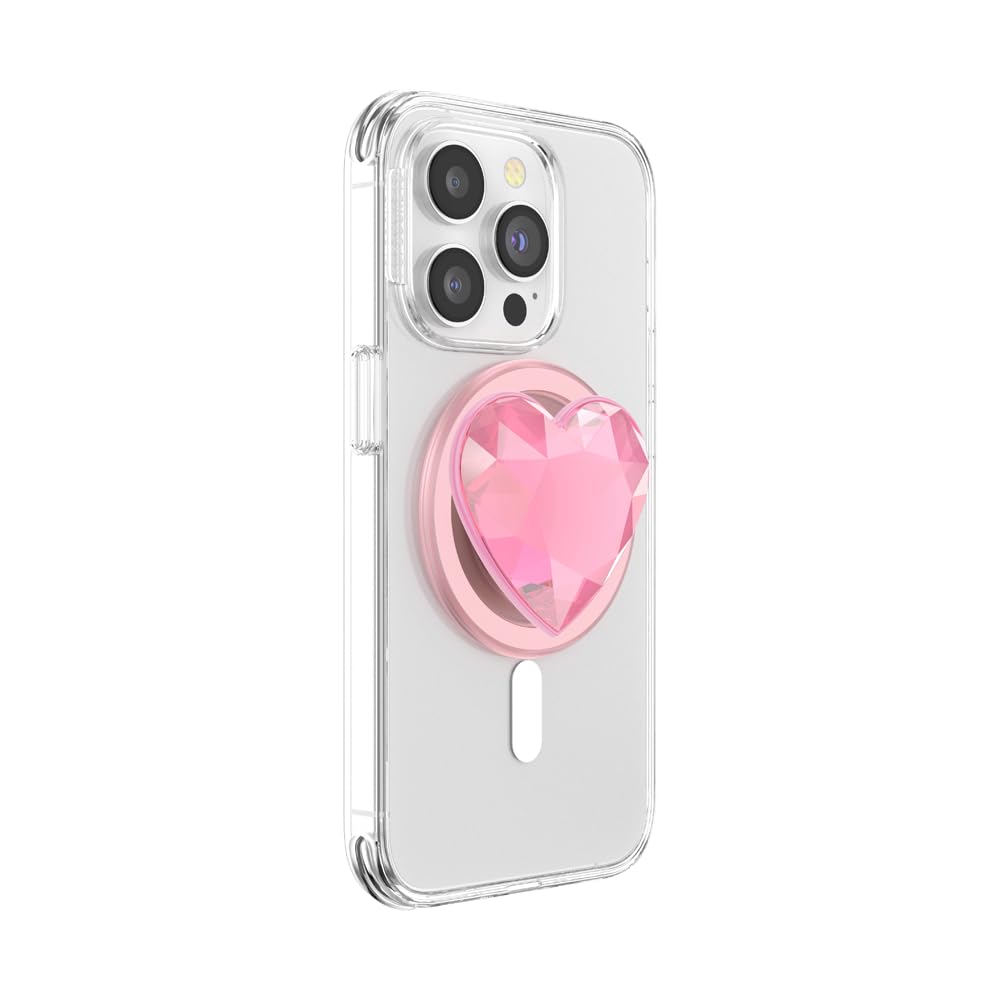 PopSockets Phone Grip for MagSafe, Magnetic Holder, Phone Stand, Heart - Dichroic Heart