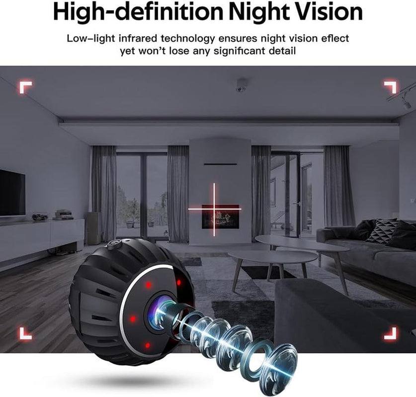 Mini Wifi Magnetic Security Camera compact design with magnetic mount and SD card slot for video storage
