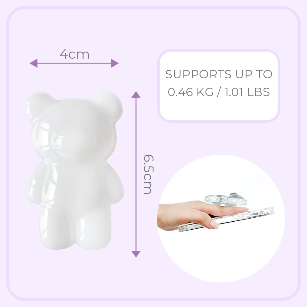 On The Grip Magnetic 3D Gummy Bear Style Expandable Collapsible Mobile Phone Grip Stand Holder for Smartphone Tablet Cell Phone Accessory (Matte Holographic)