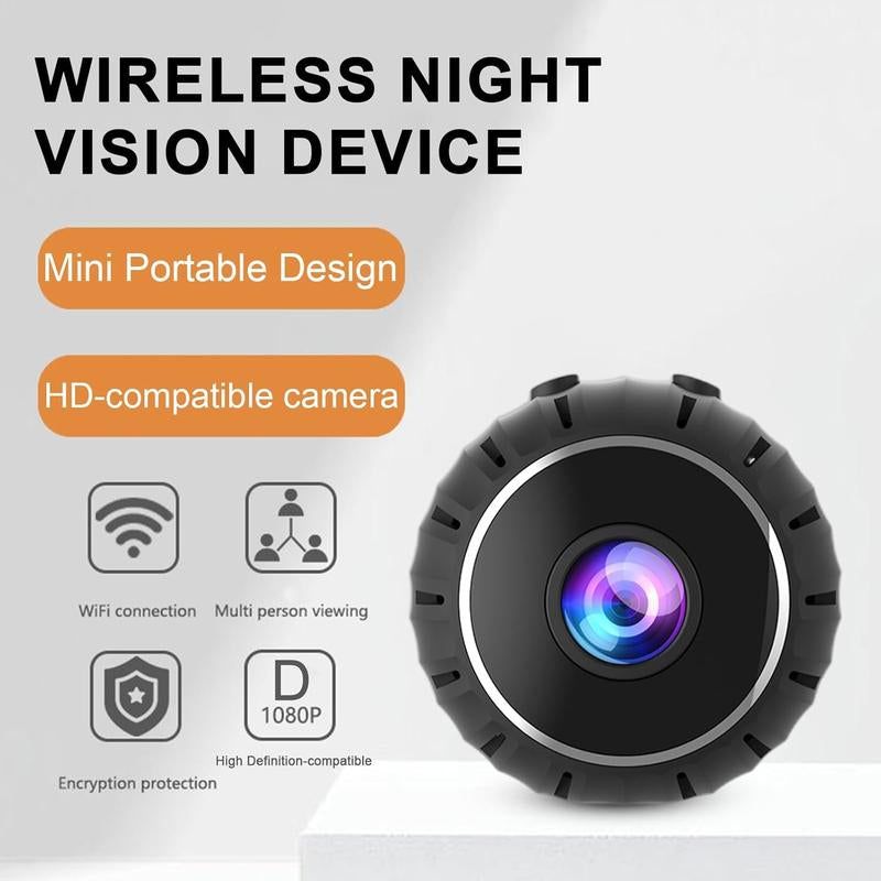 Mini Wifi Magnetic Security Camera compact design with optional SD card storage and cloud service subscription.