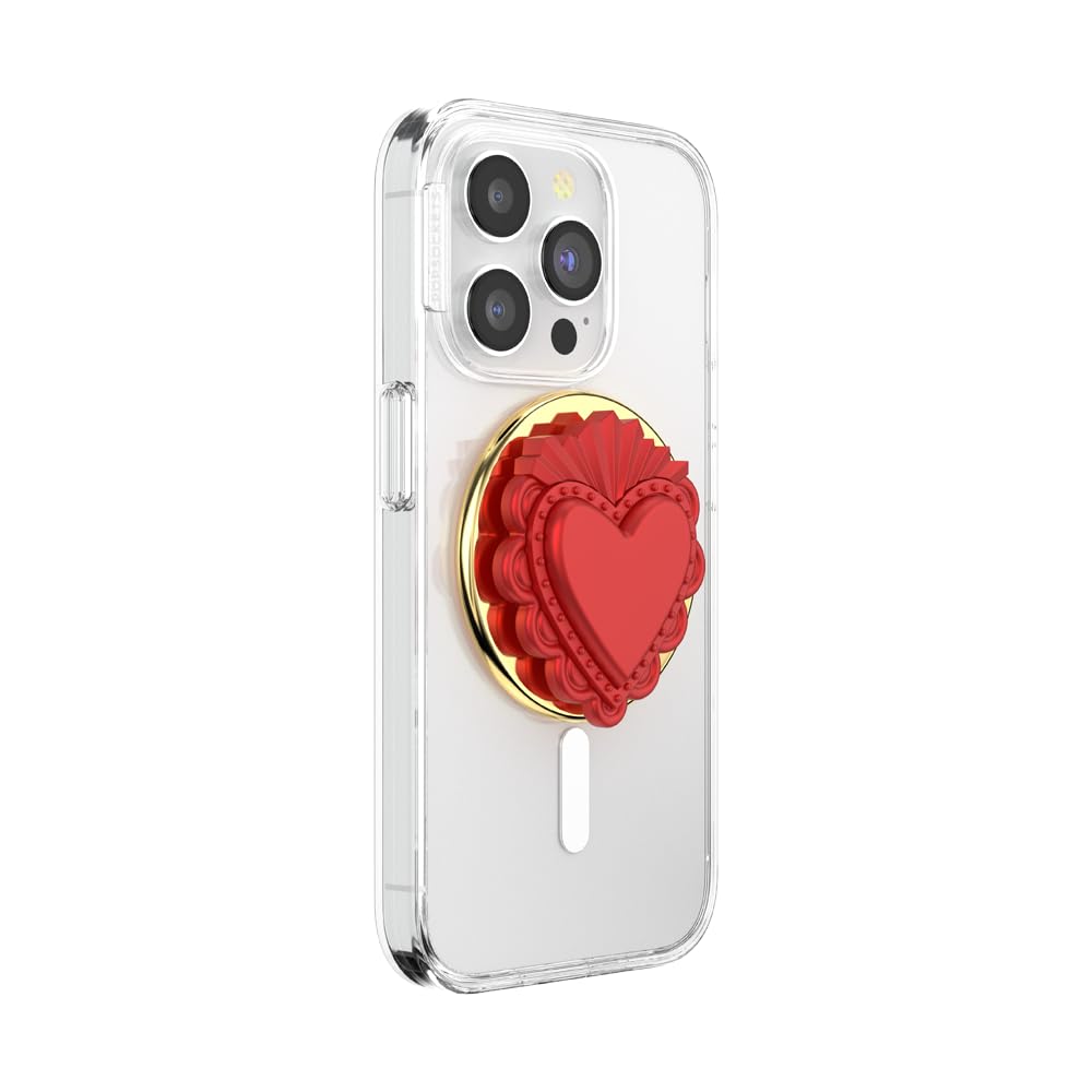 PopSockets Phone Grip for MagSafe, Magnetic Holder, Phone Stand, Heart - Dichroic Heart