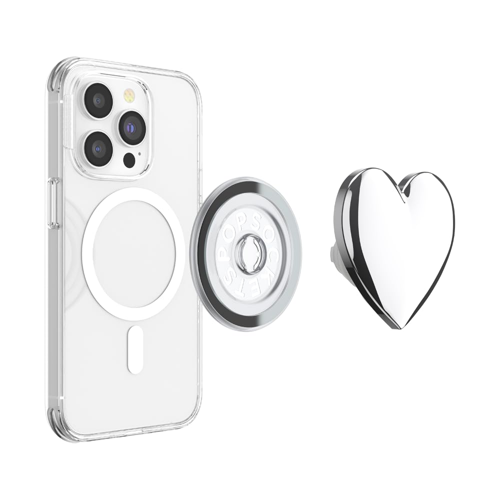 PopSockets Phone Grip for MagSafe, Magnetic Holder, Phone Stand, Heart - Dichroic Heart