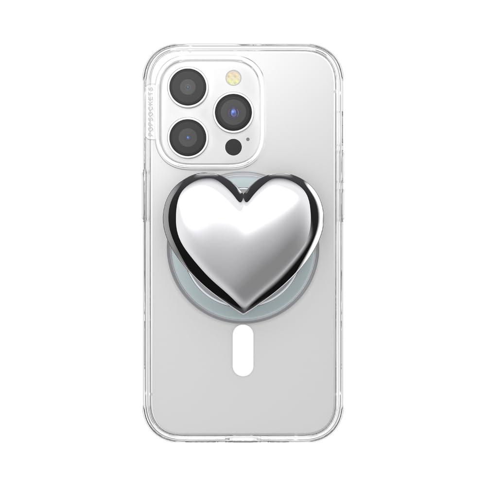 PopSockets Phone Grip for MagSafe, Magnetic Holder, Phone Stand, Heart - Dichroic Heart
