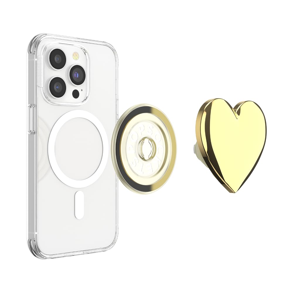 PopSockets Phone Grip for MagSafe, Magnetic Holder, Phone Stand, Heart - Dichroic Heart
