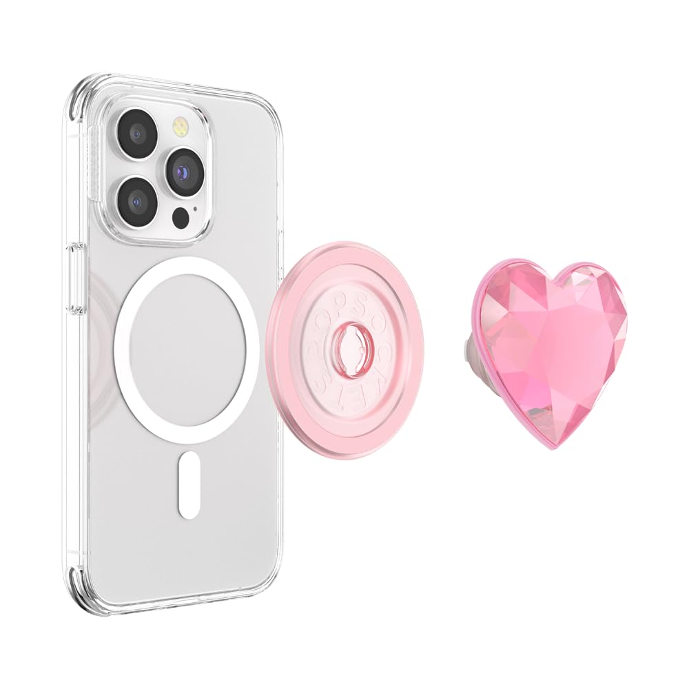 PopSockets Phone Grip for MagSafe, Magnetic Holder, Phone Stand, Heart - Dichroic Heart