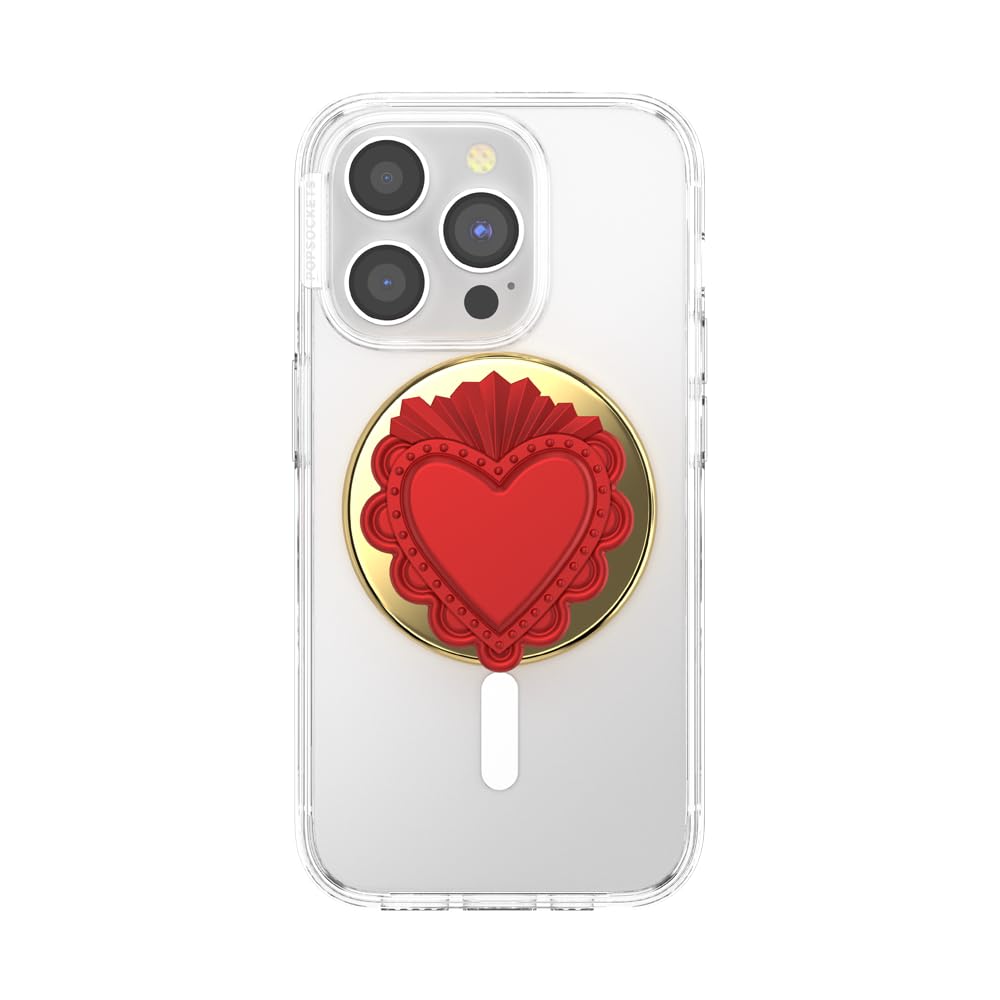 PopSockets Phone Grip for MagSafe, Magnetic Holder, Phone Stand, Heart - Dichroic Heart