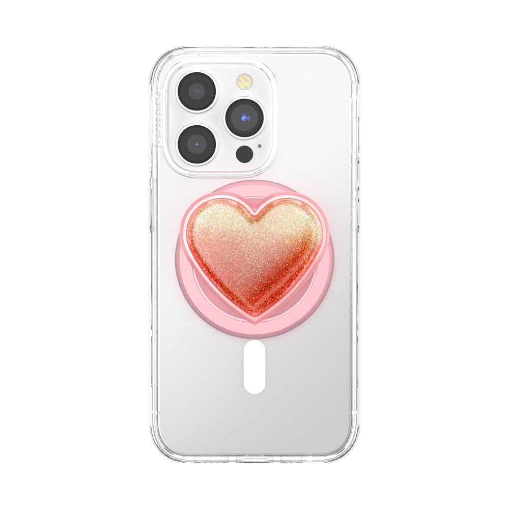 PopSockets Phone Grip for MagSafe, Magnetic Holder, Phone Stand, Heart - Dichroic Heart