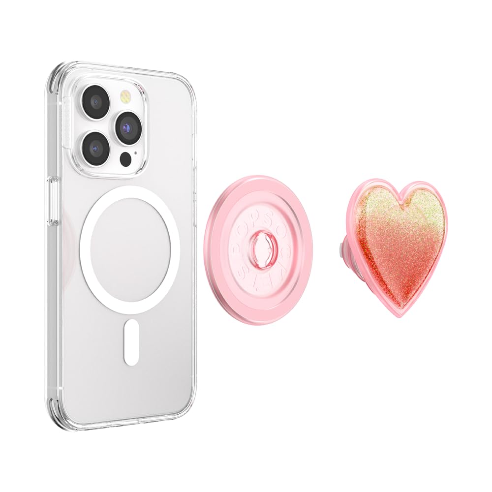 PopSockets Phone Grip for MagSafe, Magnetic Holder, Phone Stand, Heart - Dichroic Heart