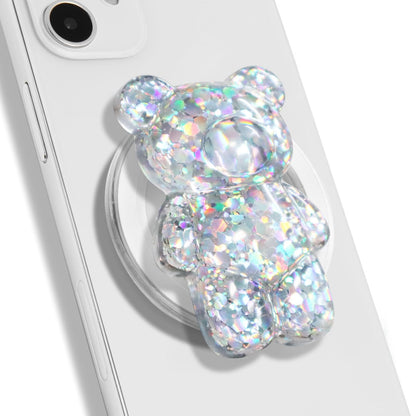 On The Grip Magnetic 3D Gummy Bear Style Expandable Collapsible Mobile Phone Grip Stand Holder for Smartphone Tablet Cell Phone Accessory (Matte Holographic)