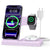 Wireless Charger Stand Charging Station: 3 in 1 Charger Stand Multiple Devices for Apple - iPhone 17 16e 16 15 14 Pro Max 13 12 - Watch 11 10 9 8 7 6 5 4 3 2 SE and Ultra Series-Airpods 4 3 Pro, White