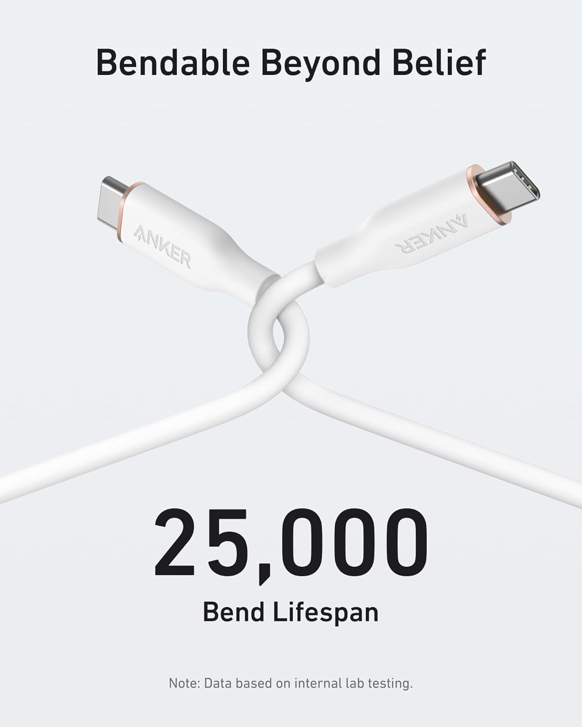 Soft silicone USB-C to USB-C cable with 100W fast charging and high durability