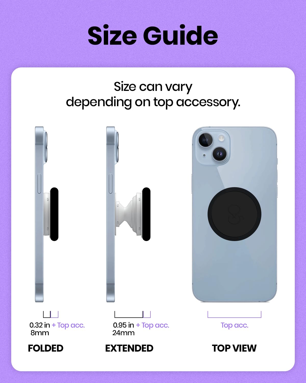 On The Grip Magnetic 3D Gummy Bear Style Expandable Collapsible Mobile Phone Grip Stand Holder for Smartphone Tablet Cell Phone Accessory (Matte Holographic)