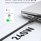 Anker USB-C to USB-C cable with soft silicone finish, durable 25,000-bend lifespan, tangle-free design, and 100W fast charging support.