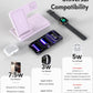 Wireless Charger Stand Charging Station: 3 in 1 Charger Stand Multiple Devices for Apple - iPhone 17 16e 16 15 14 Pro Max 13 12 - Watch 11 10 9 8 7 6 5 4 3 2 SE and Ultra Series-Airpods 4 3 Pro, White