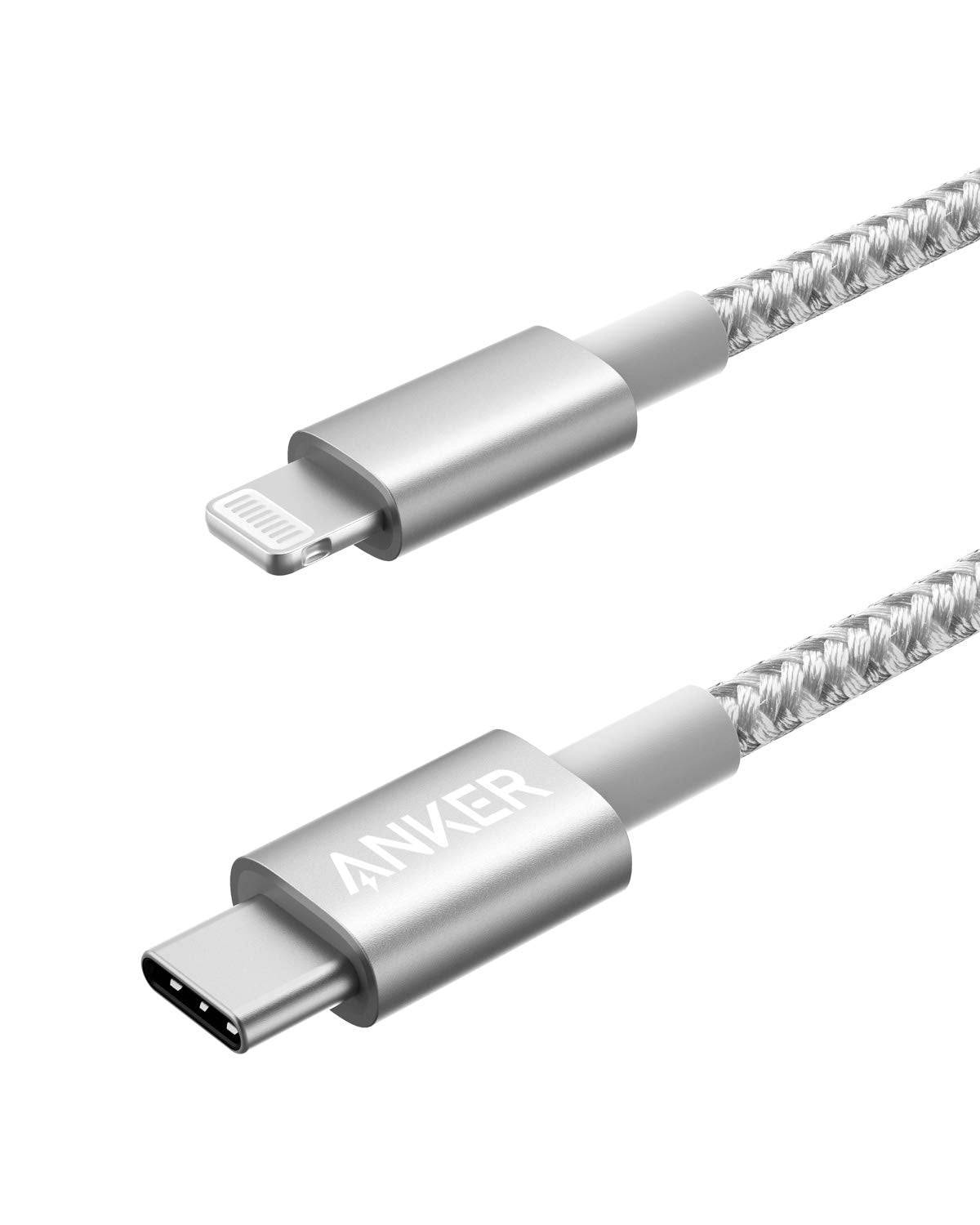 Anker USB-C to Lightning Cable with nylon exterior and 50% fast charging for iPhone