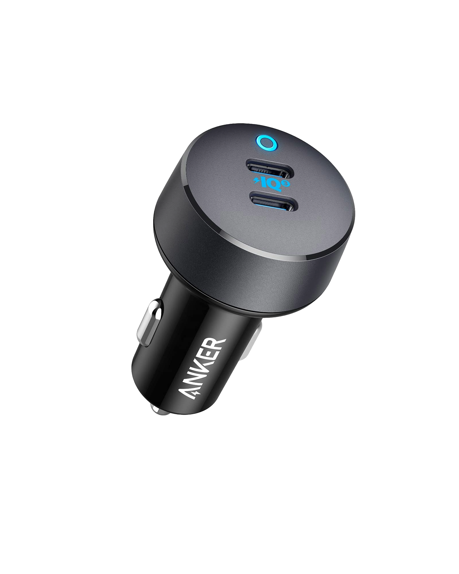 Anker Duo USB-C car charger with PowerIQ 3.0, wide compatibility, compact design, and MultiProtect safety technology