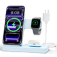 Wireless Charger Stand Charging Station: 3 in 1 Charger Stand Multiple Devices for Apple - iPhone 17 16e 16 15 14 Pro Max 13 12 - Watch 11 10 9 8 7 6 5 4 3 2 SE and Ultra Series-Airpods 4 3 Pro, White