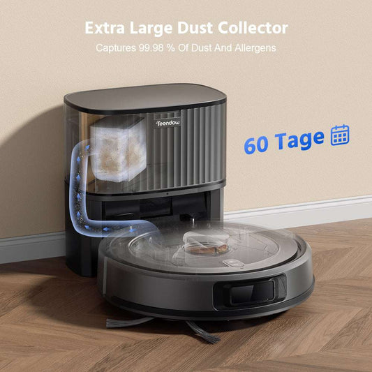 D10S Max - Black | Self-Emptying Robot Vacuum and Mop with LDS Laser Navigation