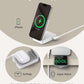 Foldable 3-in-1 wireless charging station with 15W fast charging for iPhone, AirPods, and Apple Watch