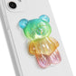 On The Grip Magnetic 3D Gummy Bear Style Expandable Collapsible Mobile Phone Grip Stand Holder for Smartphone Tablet Cell Phone Accessory (Matte Holographic)
