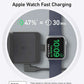 Foldable 3-in-1 wireless charging station with 15W ultra-fast Qi2 certified charging for iPhone, AirPods, and Apple Watch