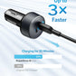 Duo USB-C car charger with dual ports, compact design, and high-speed PowerIQ 3.0 charging for USB-C devices
