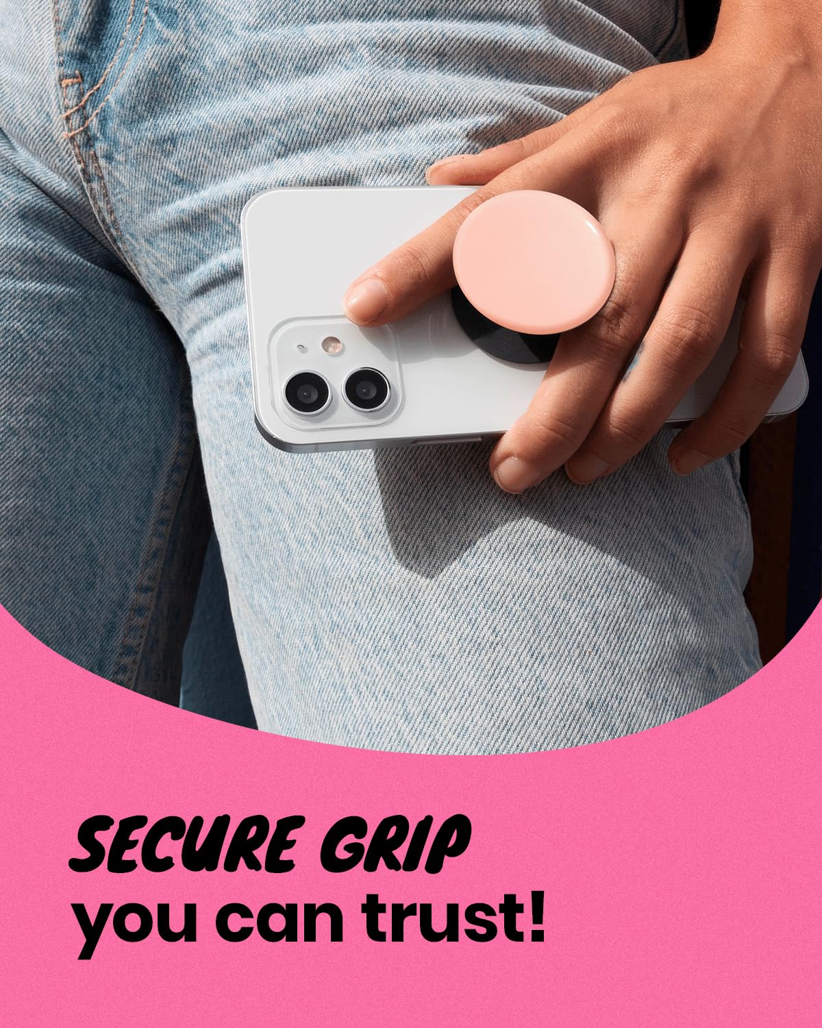 On The Grip Magnetic 3D Gummy Bear Style Expandable Collapsible Mobile Phone Grip Stand Holder for Smartphone Tablet Cell Phone Accessory (Matte Holographic)