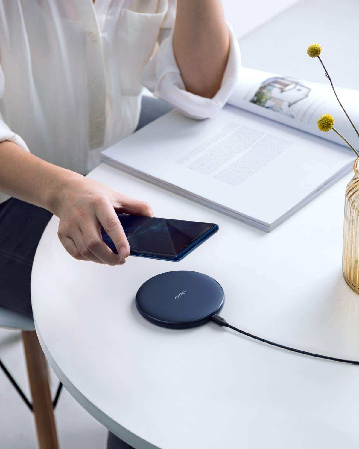 Anker Wireless Charger Pad for fast, convenient, universal wireless charging through phone cases