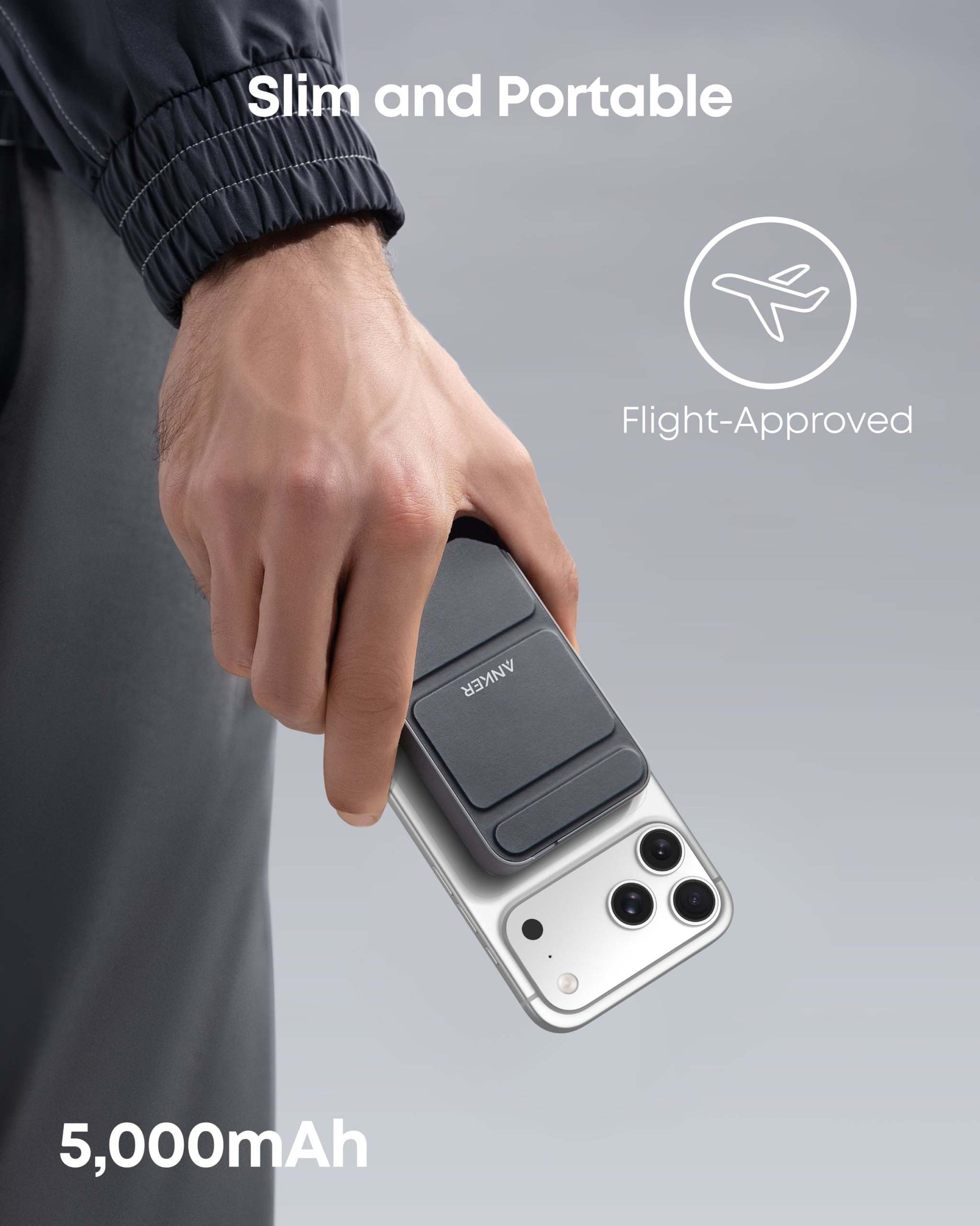 Anker 622 Magnetic Battery with foldable kickstand for iPhone charging and slim compact design