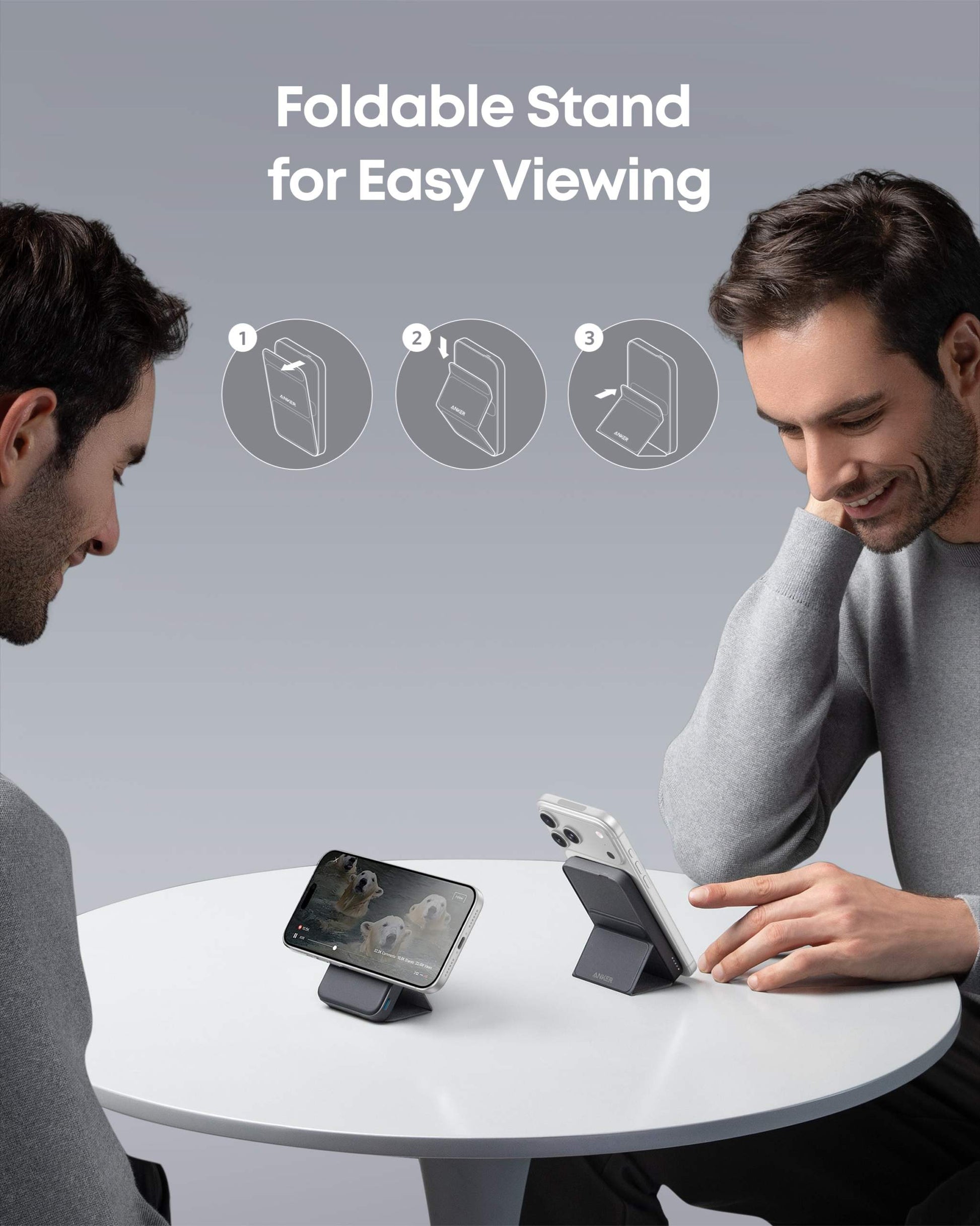 Anker 622 Magnetic Battery with foldable kickstand and strong magnet for iPhone charging