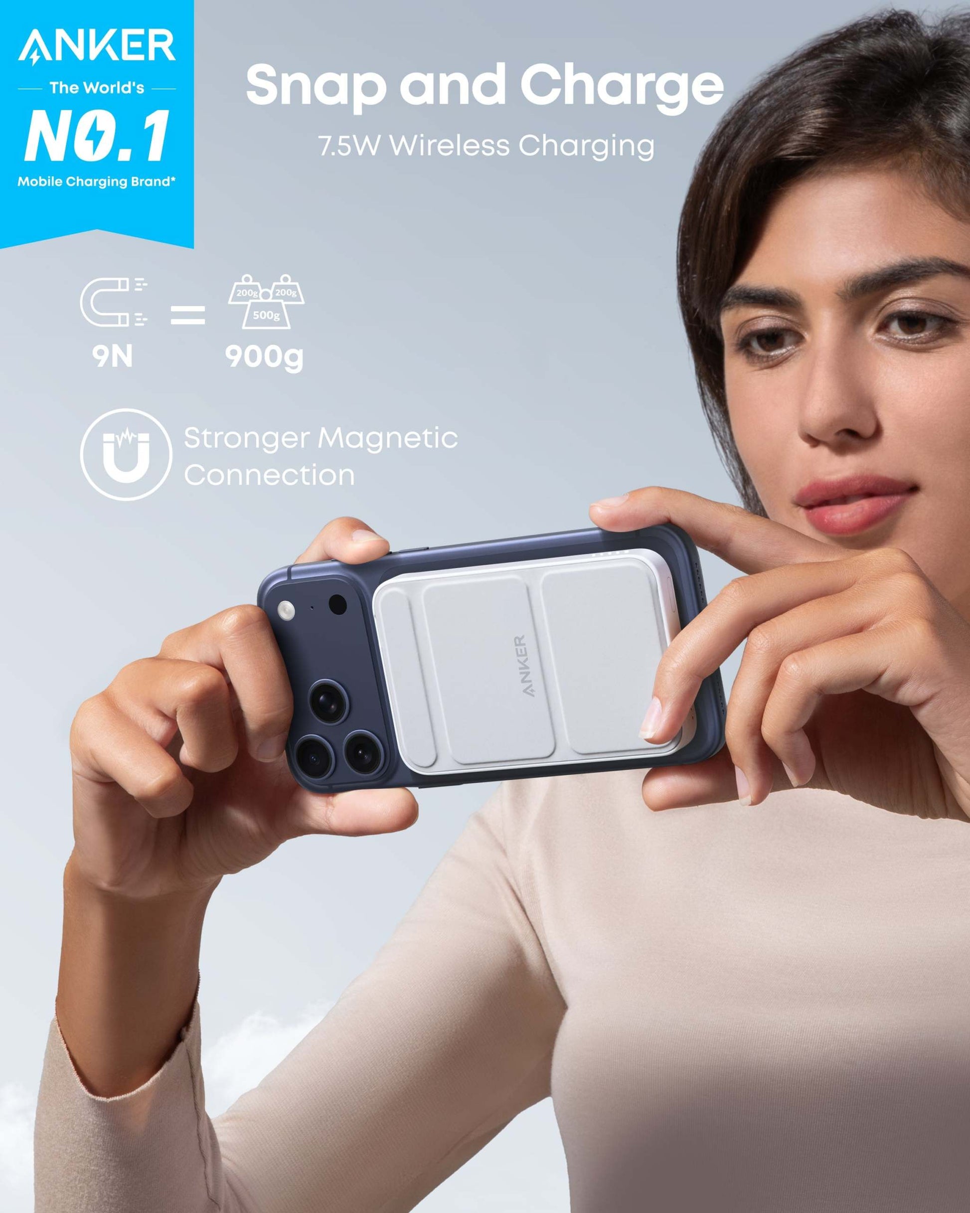 Anker 622 Magnetic Battery with built-in kickstand for iPhone and strong magnetic alignment charging