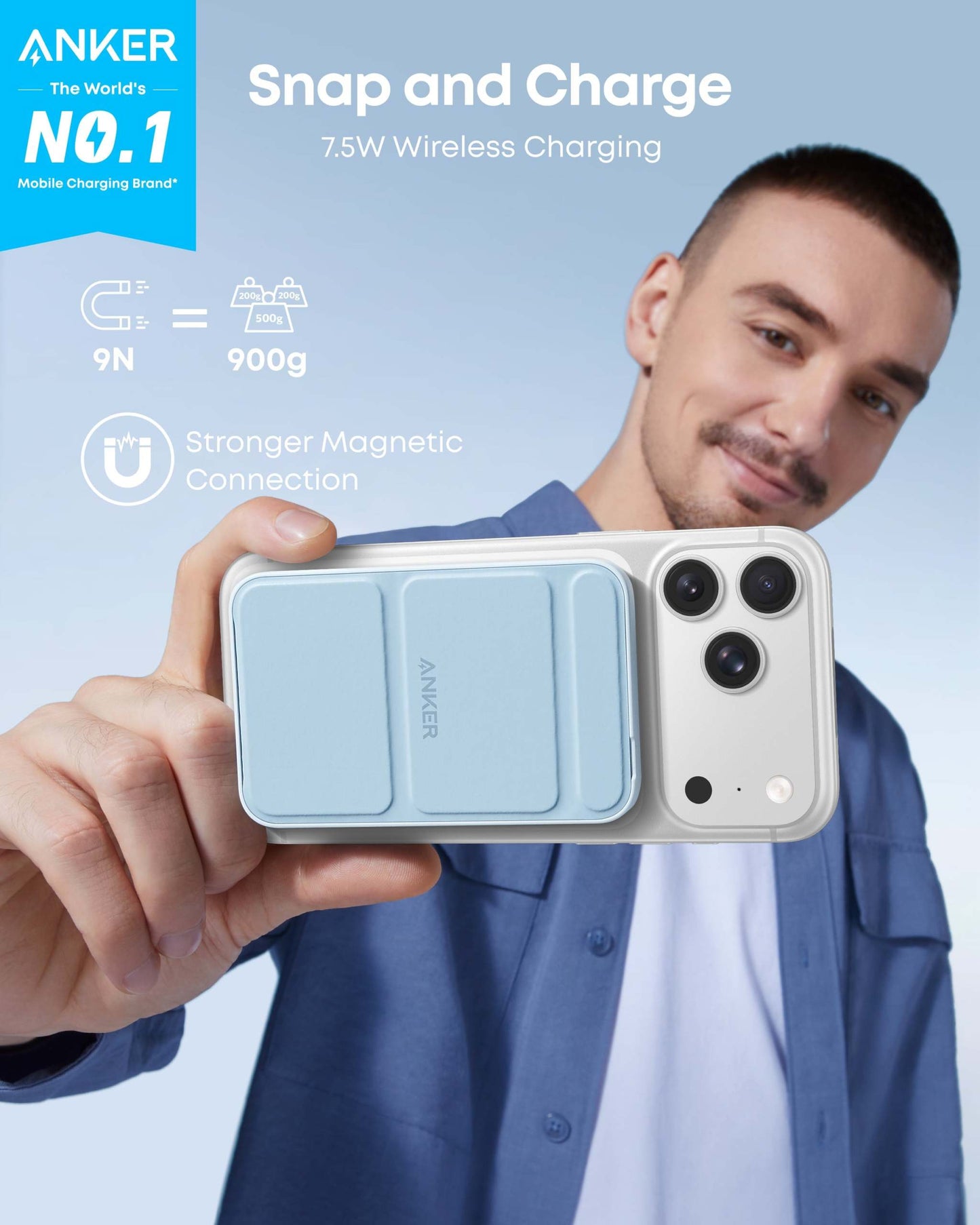 Anker 622 Magnetic Battery with foldable kickstand and strong magnet attachment for iPhone 14/13/12 charging