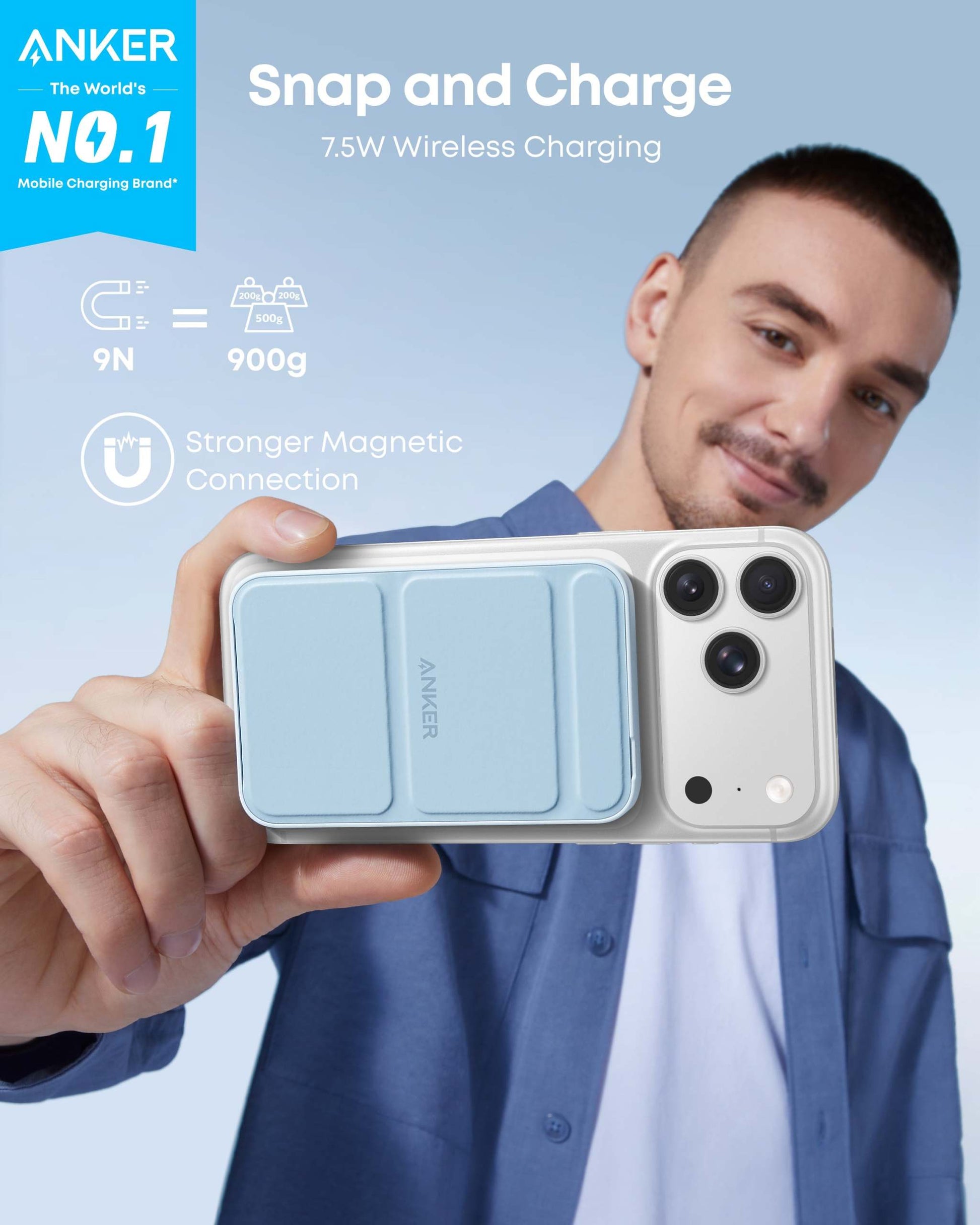 Anker 622 Magnetic Battery with foldable kickstand and strong magnet attachment for iPhone 14/13/12 charging