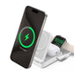 Foldable 3-in-1 wireless charging station with 15W ultra-fast charging for iPhone, AirPods, and Apple Watch