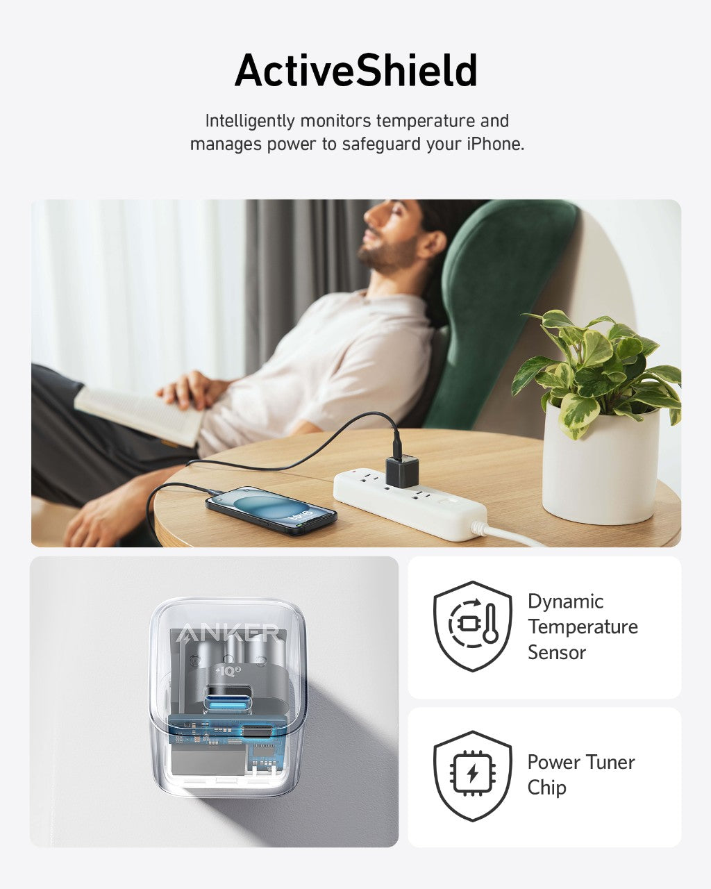 Compact Anker Nano Charger 20W USB-C fast charging with safety features and six color finishes